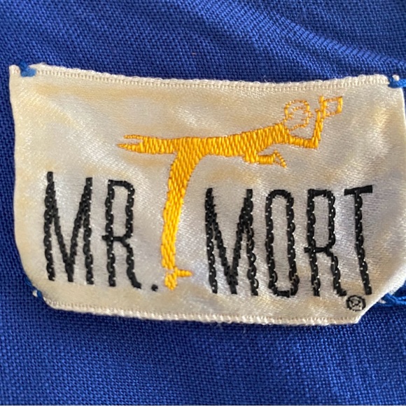 Vintage 1960s MR. MORT Vivid Cobalt Blue wiggle dress with button detail XS - Picture 5 of 5